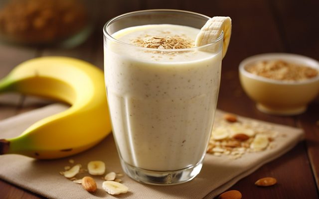 Recette Smoothie du petit-déjeuner (avoine, banane, yaourt)