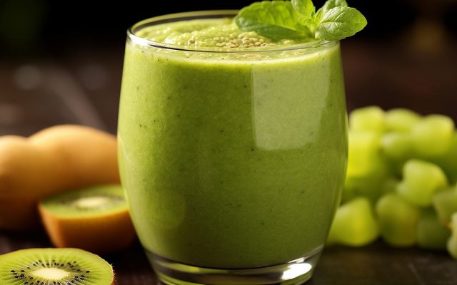Recette Smoothie santé vert (épinards, pomme, kiwi, concombre)
