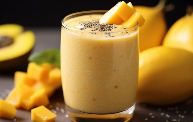 Smoothie tropical crémeux (papaye, banane, lait de coco)